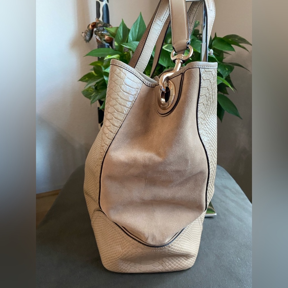 Coach Hadley XL Exotic Python Embossed Leather Du… - image 2